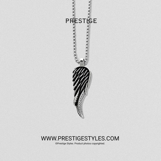 Silver Elite Feather Pendant With Chain - Prestige Styles - Bangladesh