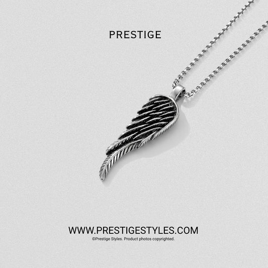 Silver Elite Feather Pendant With Chain - Prestige Styles - Bangladesh