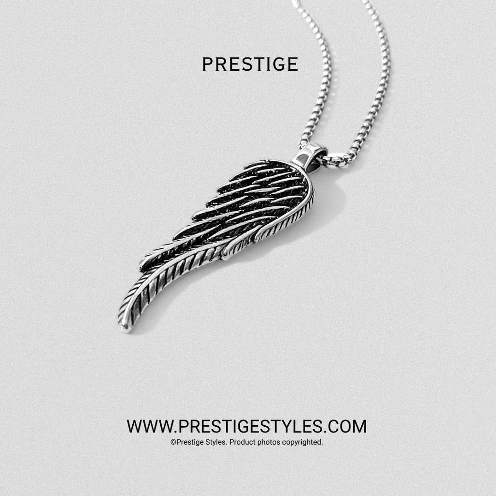Silver Elite Feather Pendant With Chain - Prestige Styles - Bangladesh