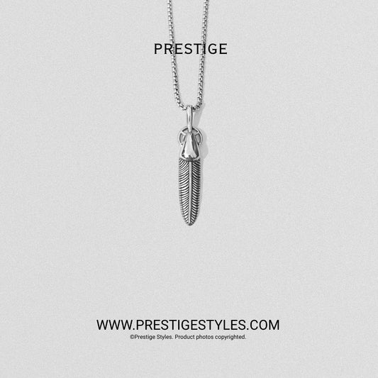 Silver Regent Quill Pendant With Chain - Prestige Styles - Bangladesh
