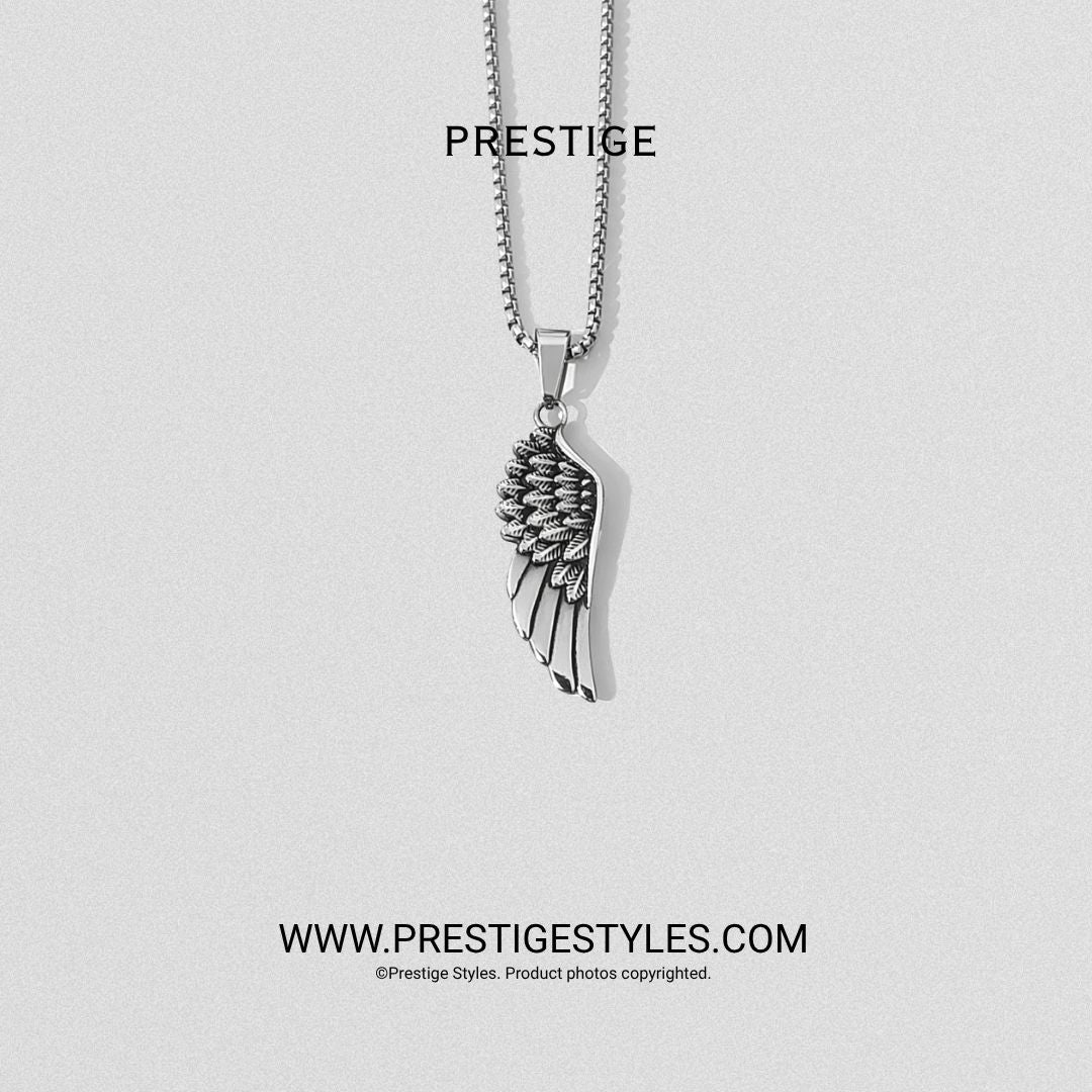 Silver Sentinel Wing Pendant With Chain - Prestige Styles - Bangladesh