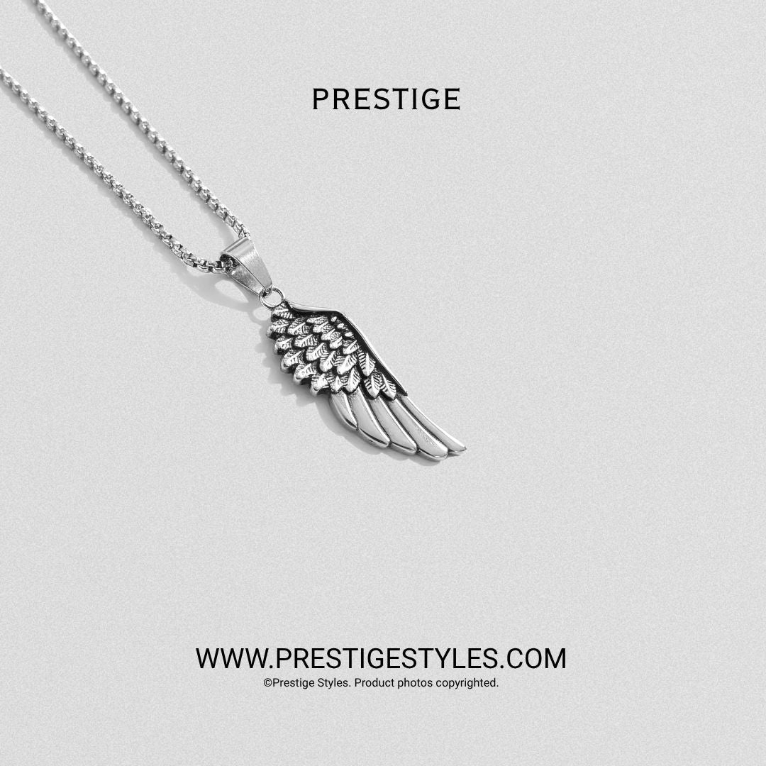Silver Sentinel Wing Pendant With Chain - Prestige Styles - Bangladesh