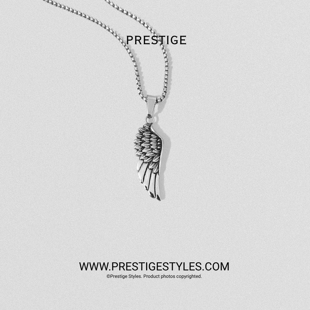 Silver Sentinel Wing Pendant With Chain - Prestige Styles - Bangladesh