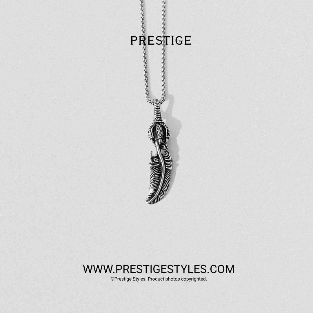 Silver Soul Quill Pendant With Chain - Prestige Styles - Bangladesh