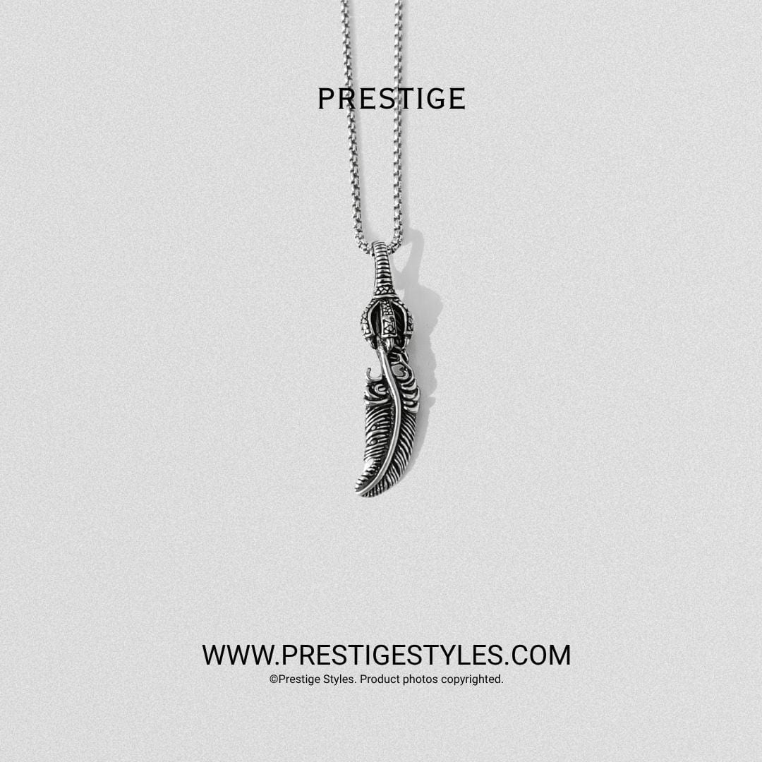 Silver Soul Quill Pendant With Chain - Prestige Styles - Bangladesh