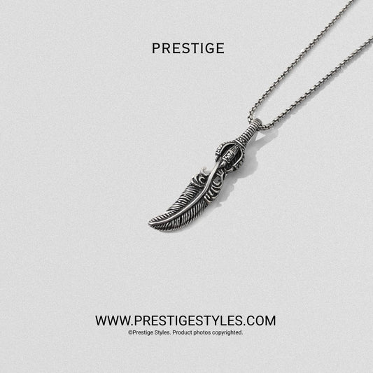 Silver Soul Quill Pendant With Chain - Prestige Styles - Bangladesh