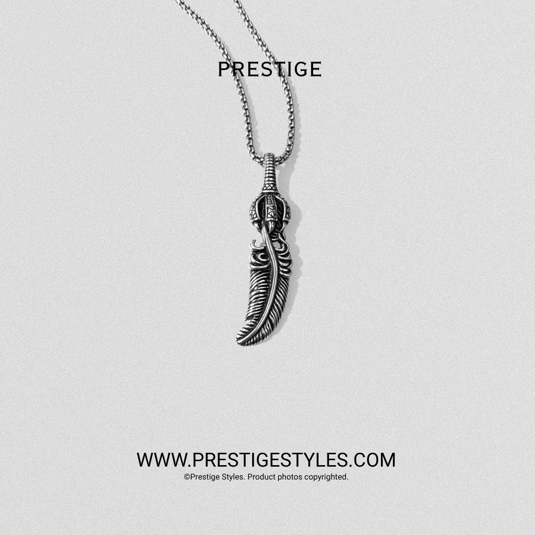 Silver Soul Quill Pendant With Chain - Prestige Styles - Bangladesh
