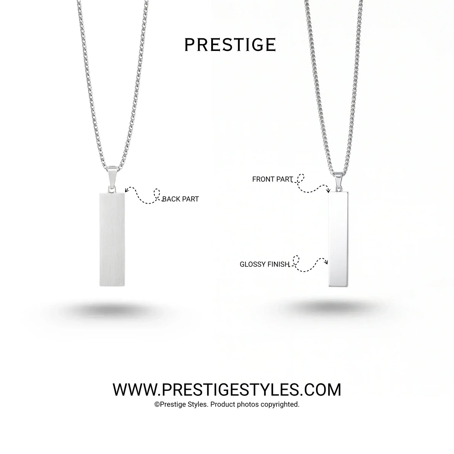 Slate Bar Pendant with chain - Prestige Styles - - Pendant with Chain