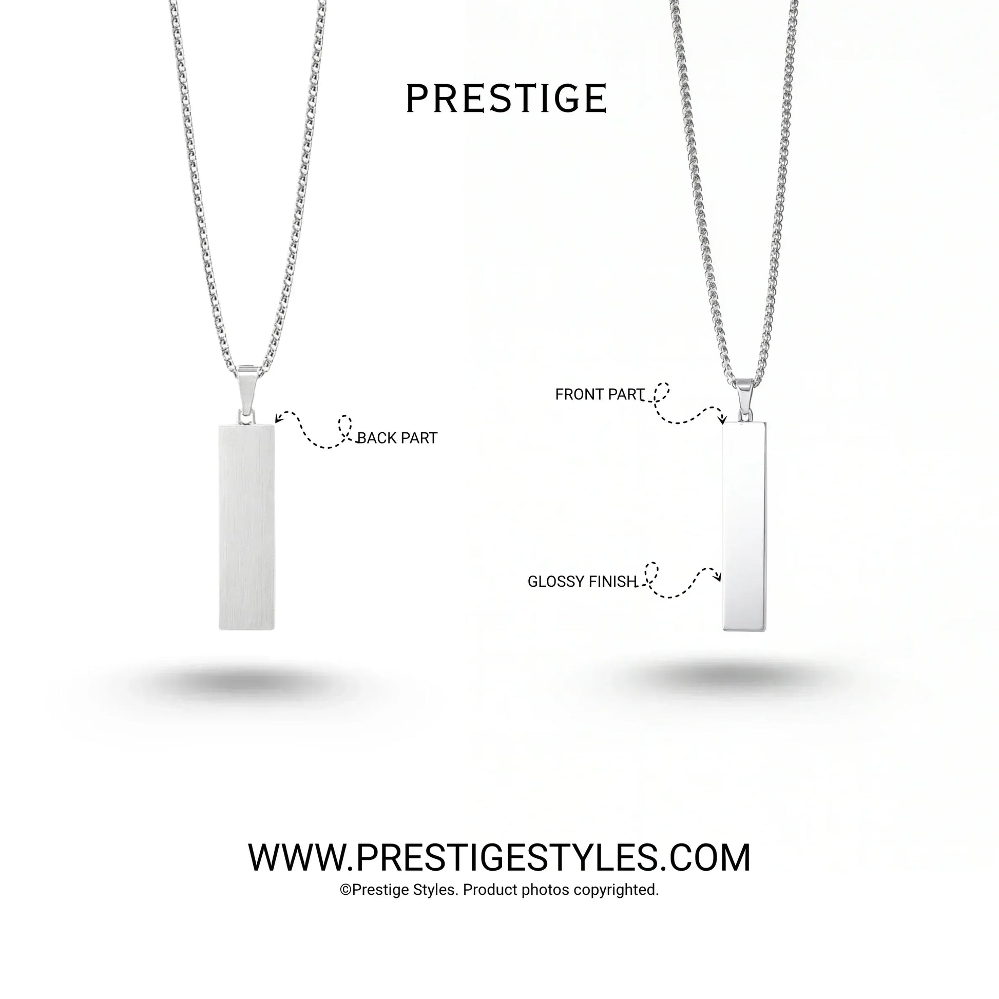 Slate Bar Pendant with chain - Prestige Styles - - Pendant with Chain