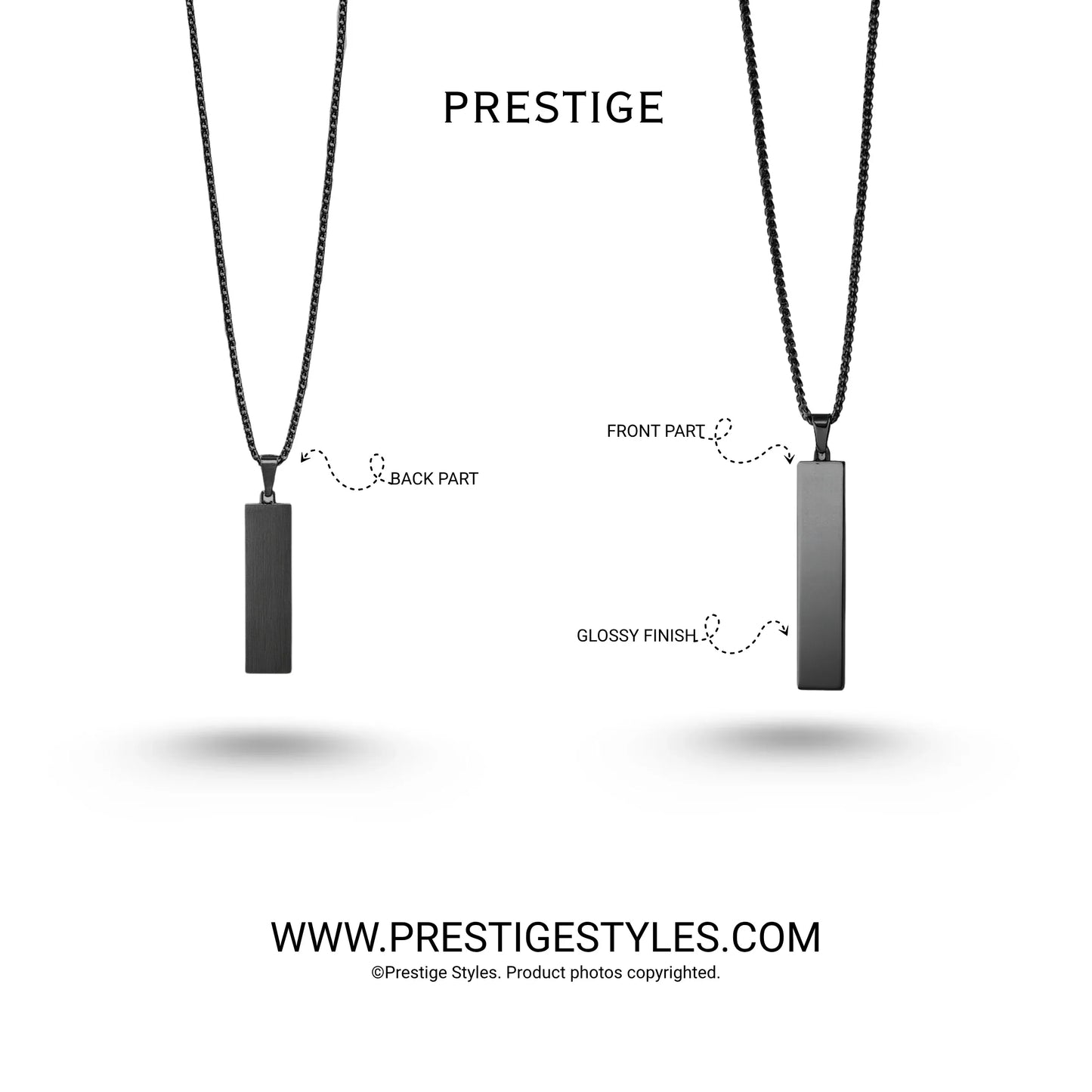 Slate Bar Pendant with chain - Prestige Styles - - Pendant with Chain